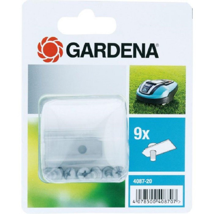 Kit 9 lames 0.60mm CarbonSteel LongLife + vis GARDENA 4087-20