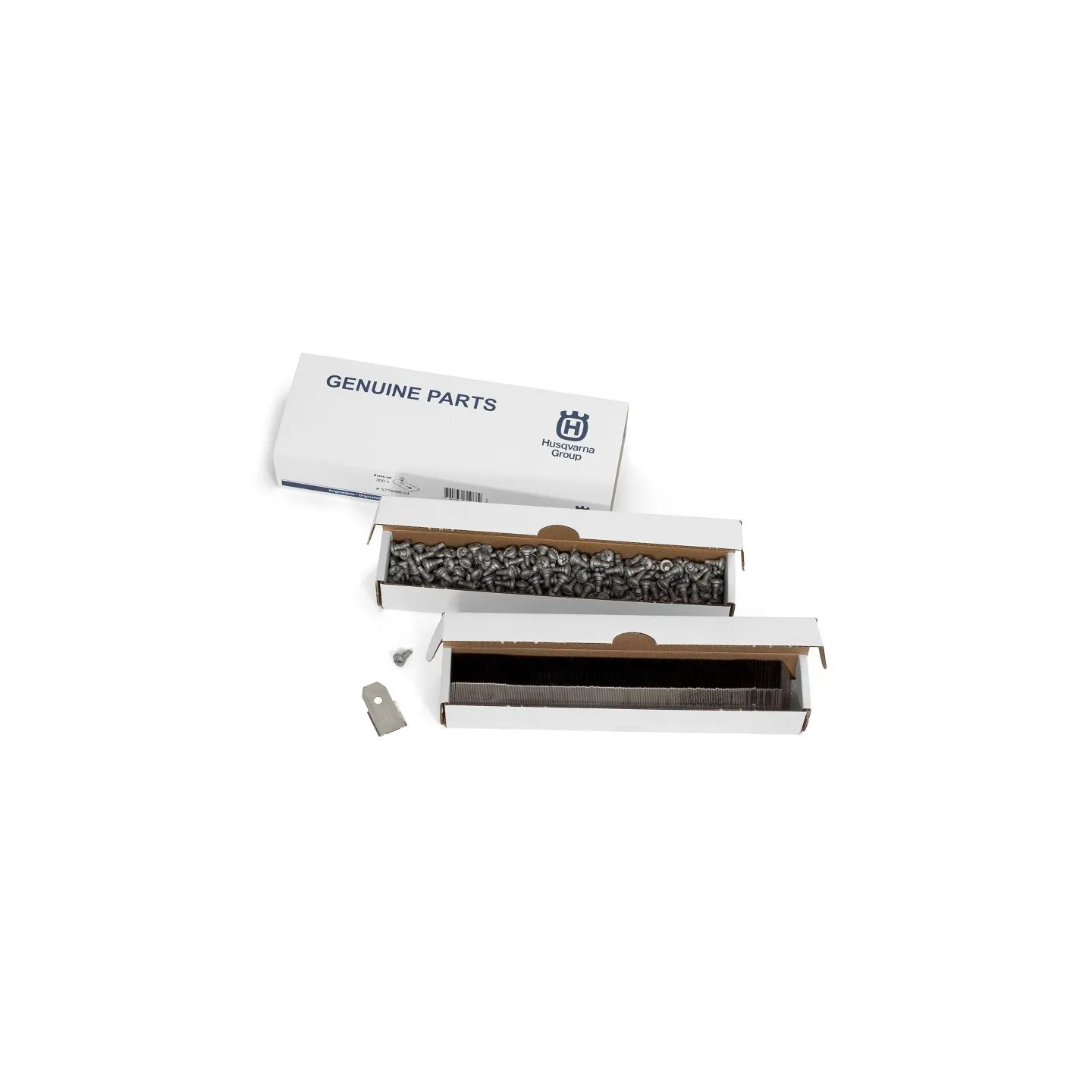 Kit 300 lames 0.60mm CarbonSteel LongLife + 300 vis HUSQVARNA 577606604
