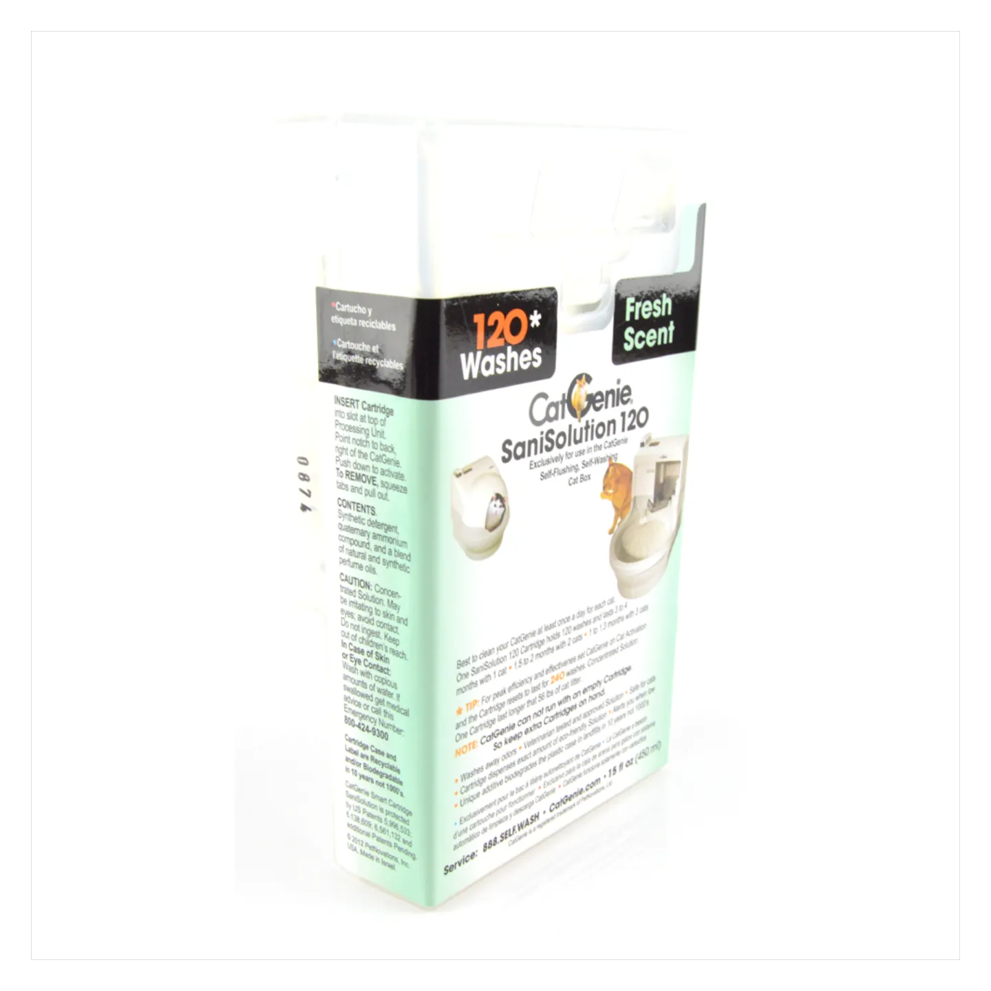 Cartouches Intelligentes SaniSolution Parfumée Petnovations pour Catgenie 120