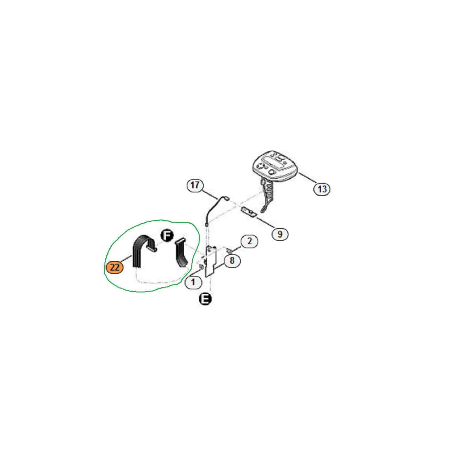 Nappe entre carte mere et platine de telecommande ROBOMOW WSB0052A