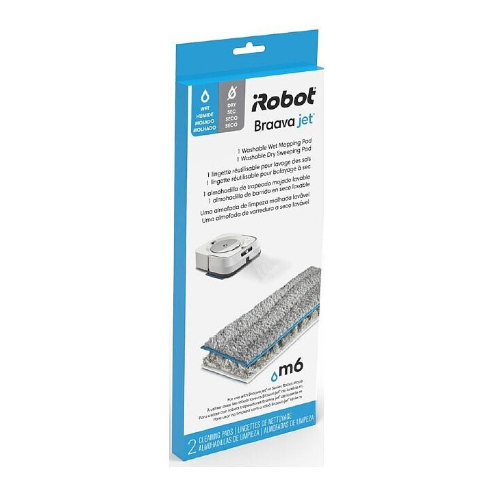 Lot de 2 lingettes lavables pour Braava Jet M6 iROBOT 4632812