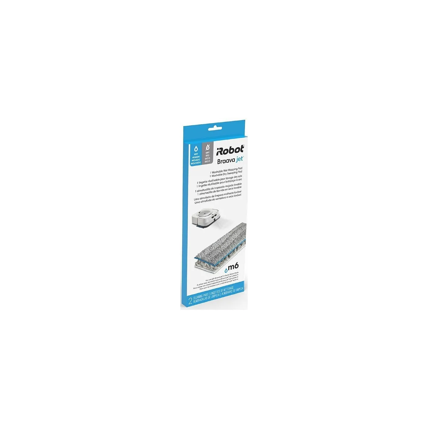Lot de 2 lingettes lavables pour Braava Jet M6 iROBOT 4632812
