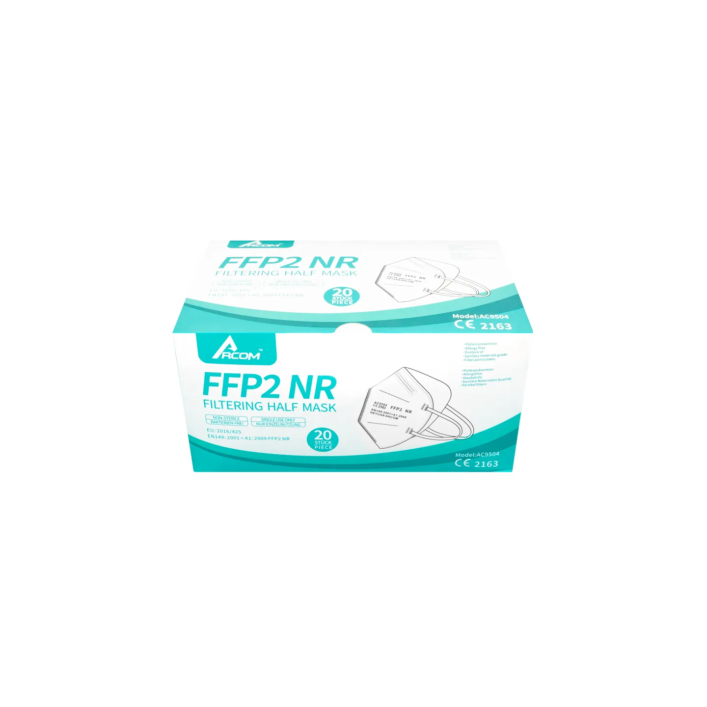 Lot de 20 masques FFP2 NR anti Covid19 ARCOM AC9504
