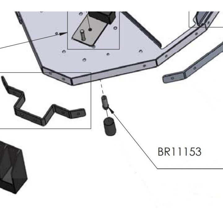 Vis de fixation Carrosserie/Silentbloc avant Pour GreenMow BELROBOTICS BR11153