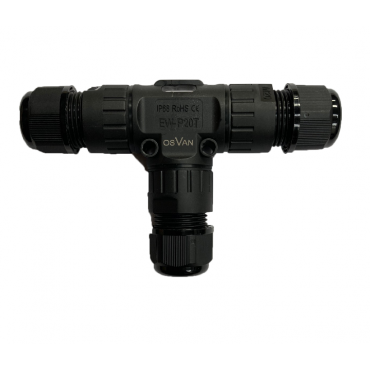 Raccord en T étanche IP67 pour câbles Ø5.9mm & Ø4mm GCC OSVAN CO-002