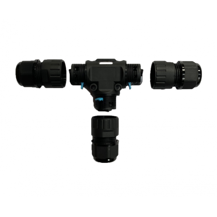 Raccord en T étanche IP67 pour câbles Ø5.9mm & Ø4mm GCC OSVAN CO-002