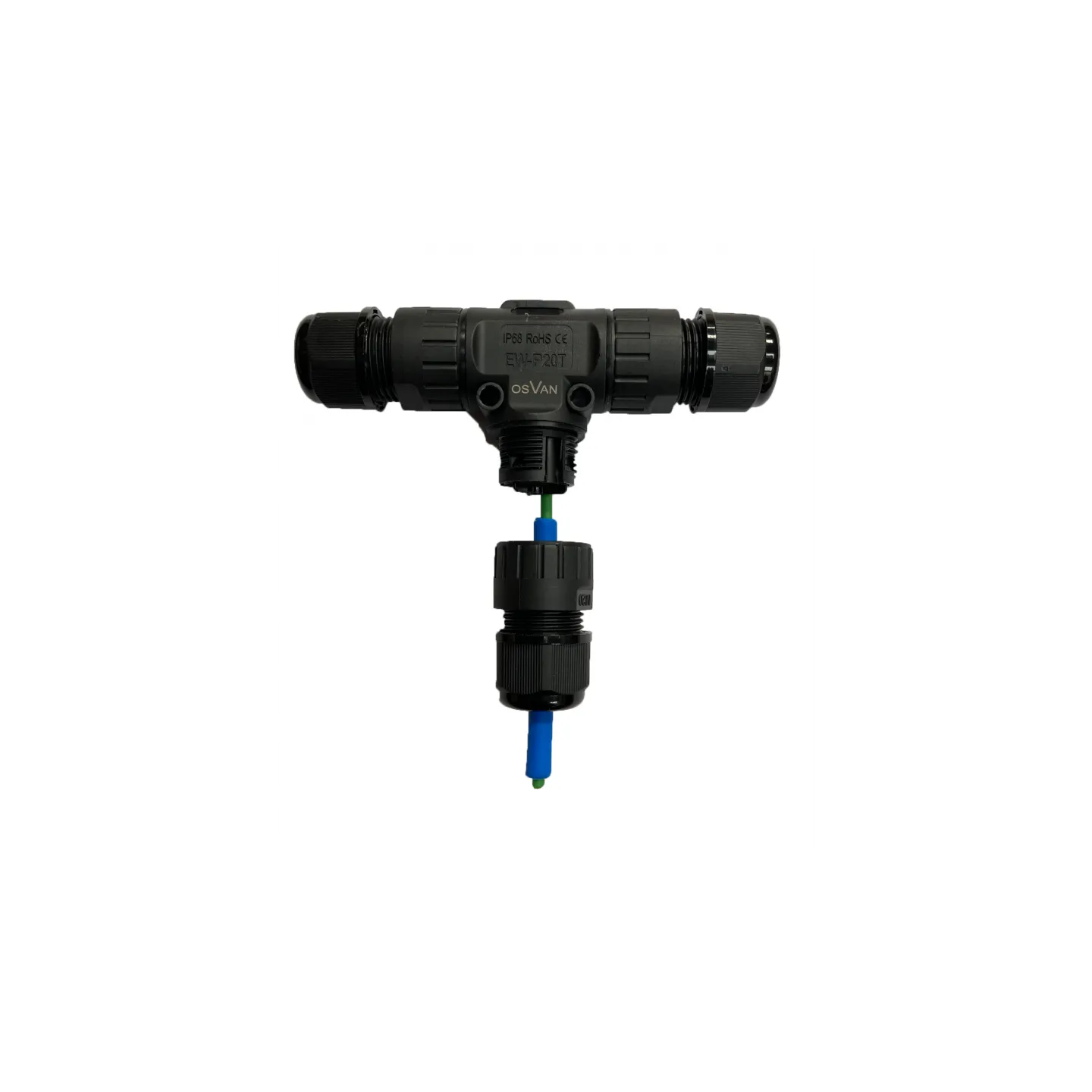 Raccord en T étanche IP67 pour câbles Ø5.9mm & Ø4mm GCC OSVAN CO-002