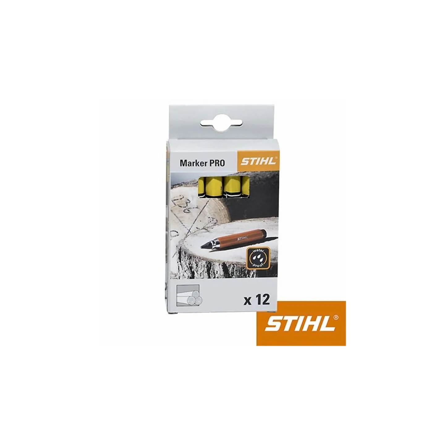 Boite de 12 Craies de Marquage JAUNE STIHL 00008811503