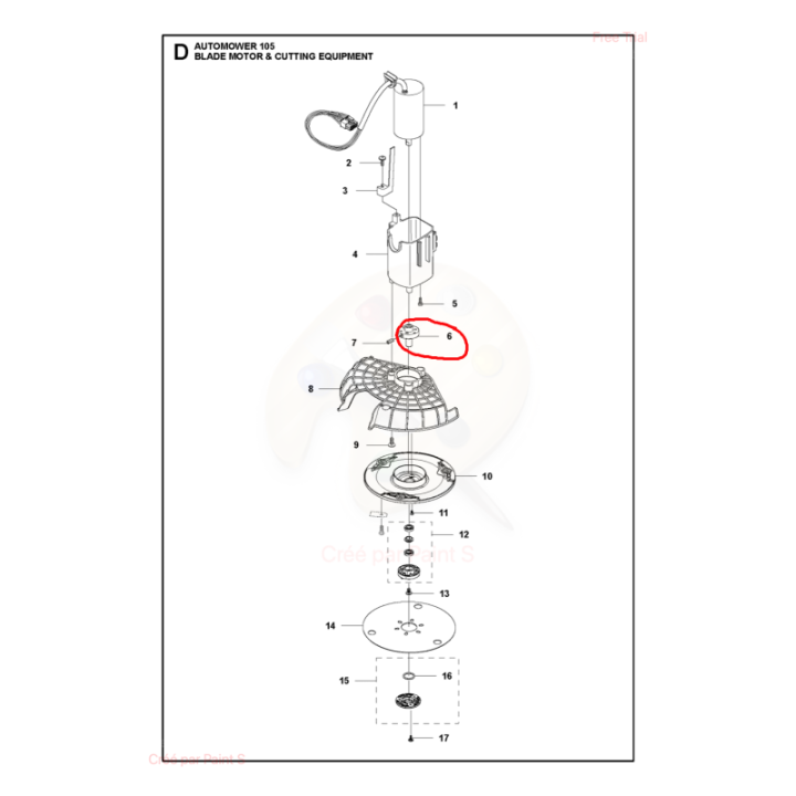 Moyeu de moteur de lame pour robot série 100 HUSQVARNA 587423401