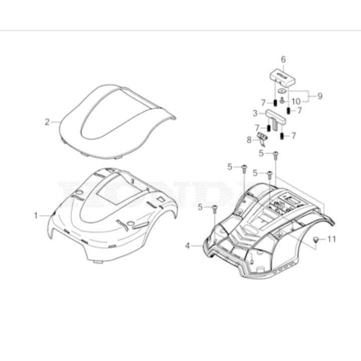 Coque supérieure Blanche pour Robot MiiMO HONDA 80003-Y0E-003