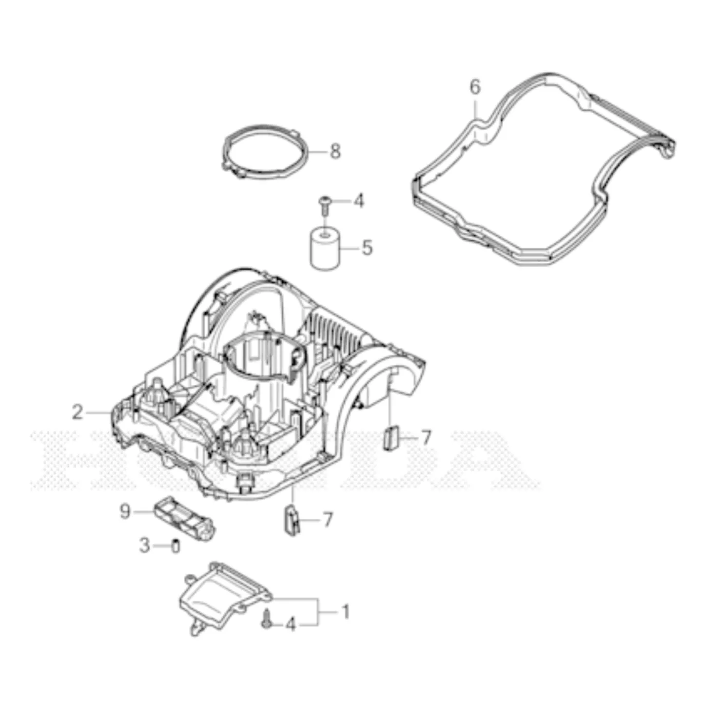 Châssis inférieur pour Robot MiiMO HONDA 80007-Y0H-003