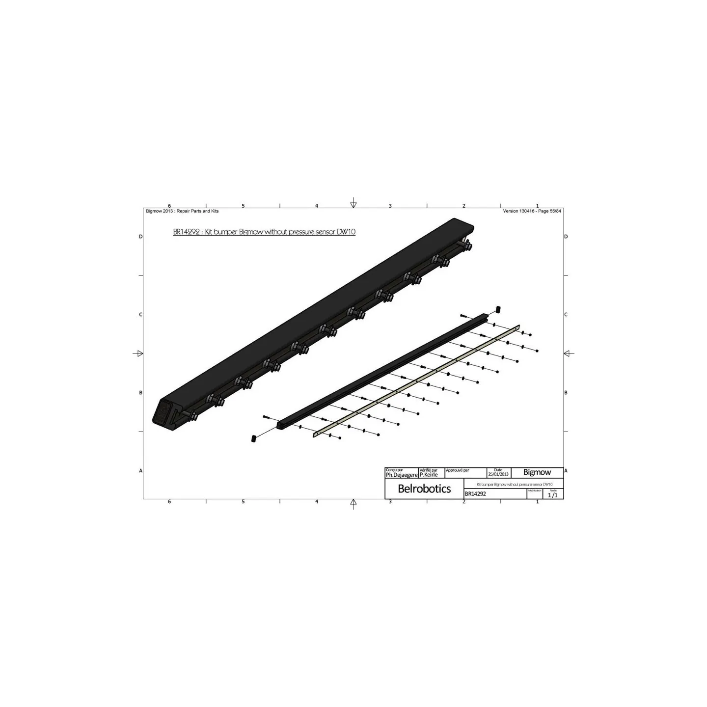Bumper avant pour Robot BIGMOW BELROBOTICS BR14292